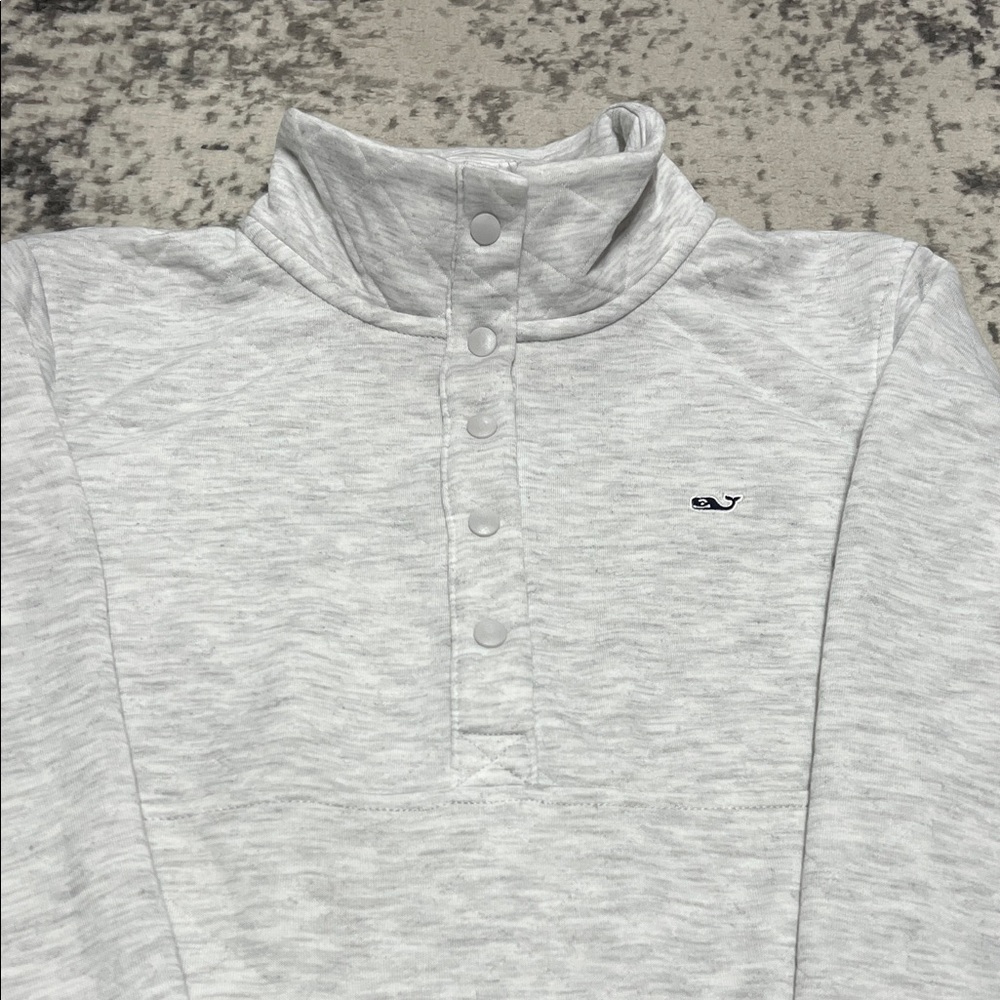 Vineyard Vines Light Gray Snap Pullover - image 3